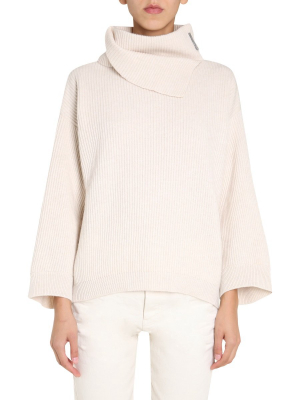 Brunello Cucinelli Turtleneck Ribbed Knitted Sweater