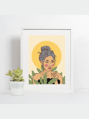 Giclee Print 4x6, Blue Bun