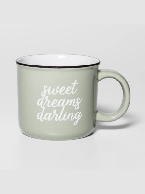 15oz Stoneware Sweet Dreams Camper Mug Light Green - Threshold™