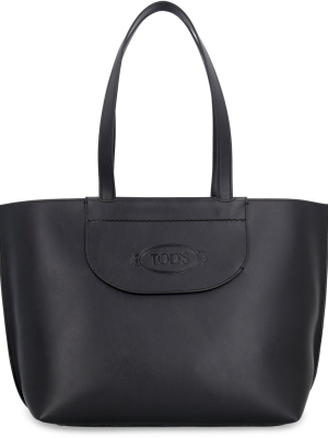 Tod's Logo Stamp Medium Tote Bag