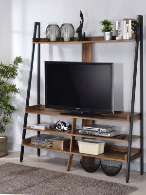 60" Yipsil Open Shelf Tv Stand Black - Homes: Inside + Out