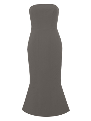 Strapless Corset Midi Dress