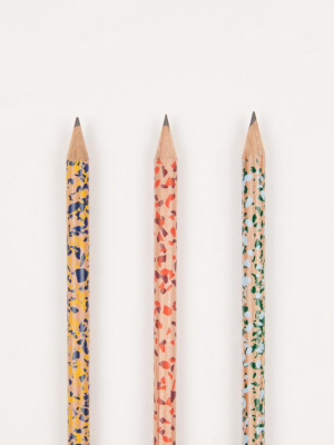 Terrazzo Pencil - Navy/yellow