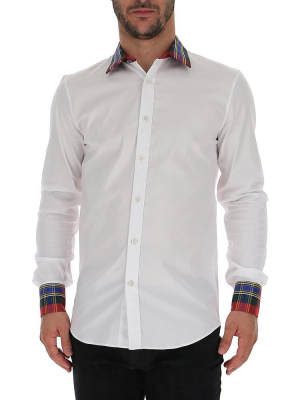 Alexander Mcqueen Tartan Trim Tailored Shirt