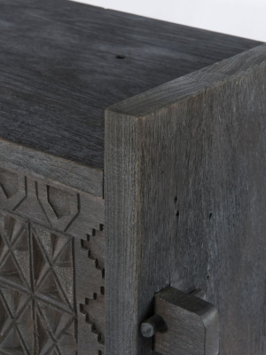 Columbus Trunk Console Table In Dark Totem