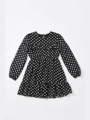 Girls Chiffon Polka Dot Dress (kids)