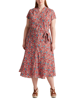 Floral Crepe Midi Dress