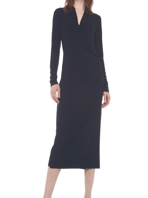 Side Drape Dress To Midcalf