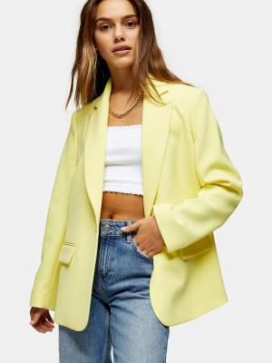 Petite Yellow Single Breasted Crêpe Suit Blazer