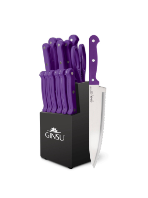 Ginsu Kiso Dishwasher Safe 14pc Knife Block Set Purple