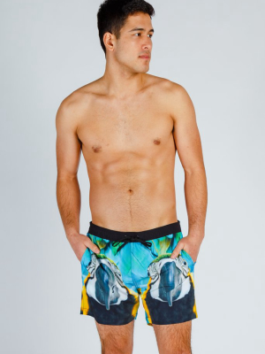 The Big Birden | Tropical Parrot Swim Trunks