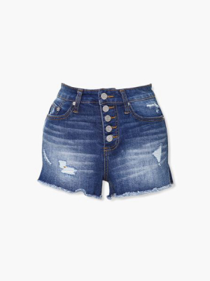 Recycled Frayed Denim Shorts