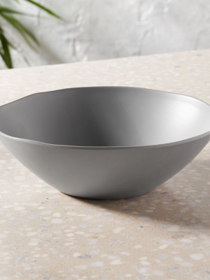 Pebble Matte Grey Melamine Salad Bowl