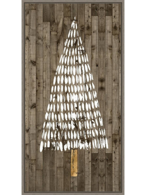 14" X 26" Wooded Whimsy Ii Tree By Grace Popp Framed Canvas Wall Art - Amanti Art