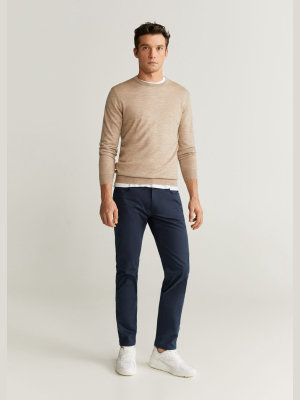 Slim Fit Denim-effect Serge Pants