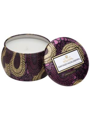 Petite Decorative Tin Candle In Santiago Huckleberry