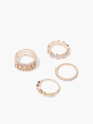 Rhinestone Ring Set