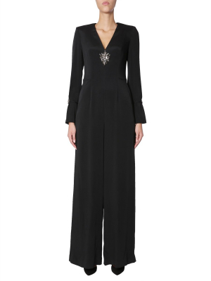 Alberta Ferretti V-neck Embellished Jumpsuit