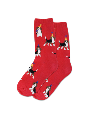 Kid's Party Beagle Crew Socks