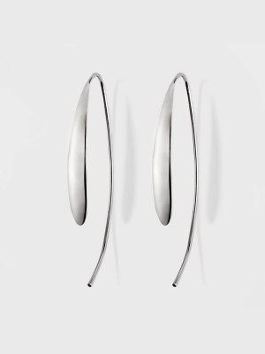 Silver Plated Flat Teardrop Fine Jewelry Earrings - A New Day™ Silver