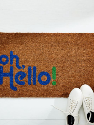 Nickel Designs Hand-painted Doormat - Oh, Hello