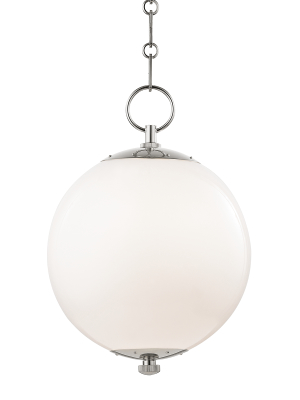 Hudson Valley Lighting Sphere No 1 Pendant - Polished Nickel & Opal