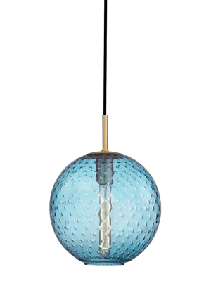 Rousseau 1 Light Pendant-blue Glass