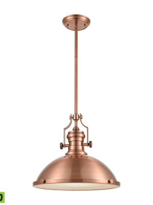 Chadwick 1-light 14 X 17 X 17 Pendant With Matching Shade - Includes Led Bulb In Various Colors