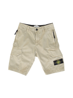 Stone Island Junior Logo Patch Cargo Shorts