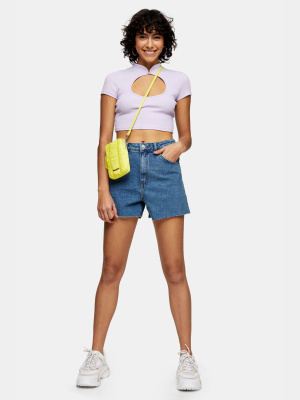 A Line Rich Denim Shorts