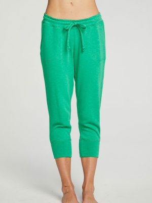 Slub French Terry Cropped Extended Cuff Jogger