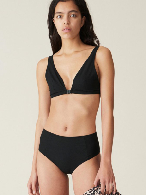 Ganni Bikini Top Solid Black