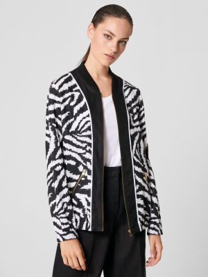 Linen Zebra Print Jacket