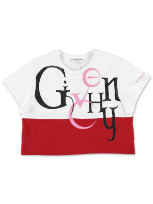 Givenchy Kids Logo Print Two-tone T-shirt