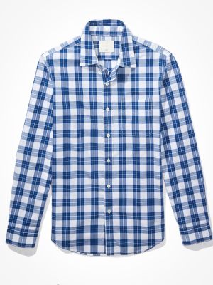 Ae Slim Fit Plaid Poplin Button-up Shirt