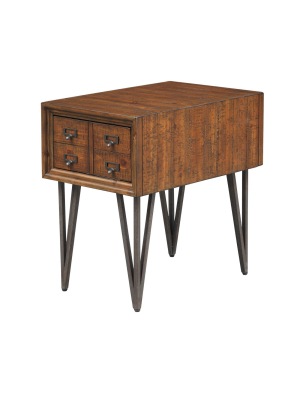 Oxford 1 Drawer Chairside Table Brown - Treasure Trove