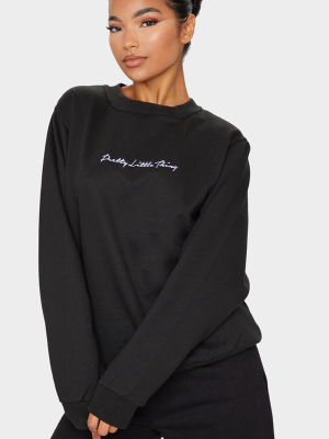 Prettylittlething Black Embroidered Oversized...