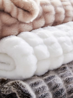 Faux Fur Cascade Throw