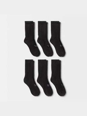 Women's Cushioned 6pk Crew Athletic Socks - All In Motion™ - Black 4-10