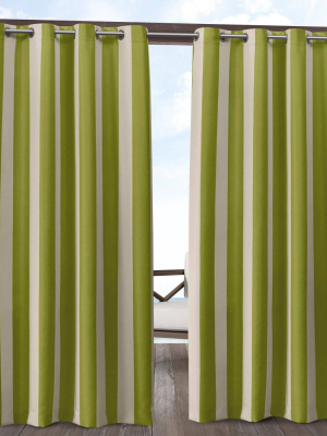 Canopy Striped Grommet Top Light Filtering Window Curtain Panels - Exclusive Home