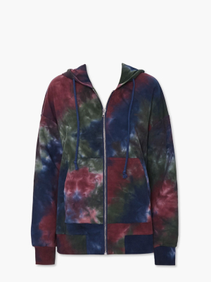 Tie-dye Zip-up Hoodie