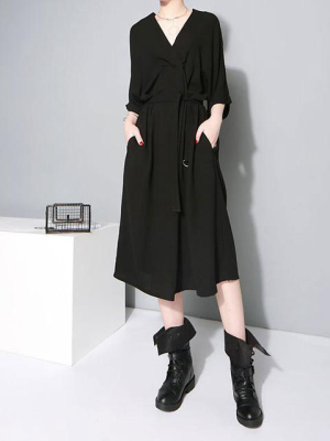 Aragon Belted Dress - Black