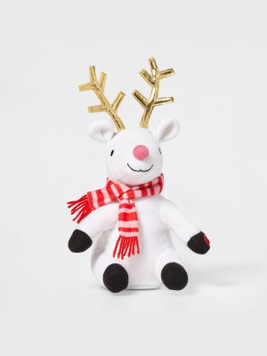 Animated Small Reindeer Decorative Figurine White - Wondershop™