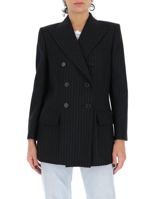 Saint Laurent Classic Pinstriped Double-breasted Blazer