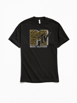 Mtv Leopard Print Logo Tee