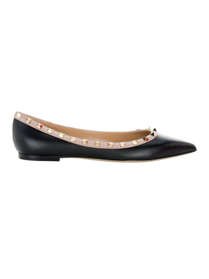 Valentino Garavani Rockstud Pointed-toe Flat Shoes