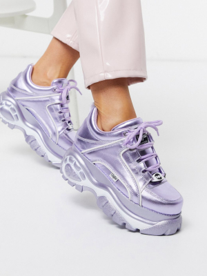 Buffalo London Lowtop Sneaker In Lilac Metallic