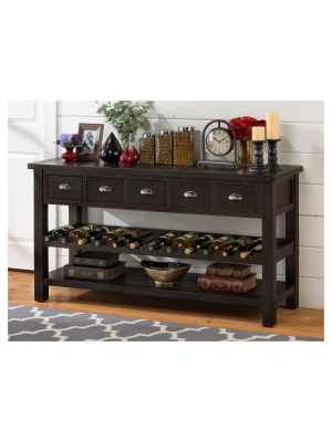 Prospect Creek Pine 60" Wine Rack/server Wood/dark Brown - Jofran Inc.