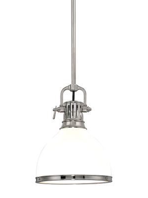 Hudson Valley Lighting Randolph Pendant - Polished Nickel & Opal Glossy