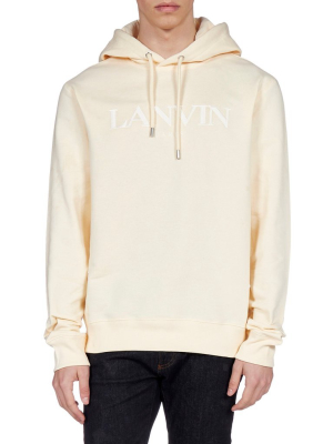 Lanvin Logo Embroidered Drawstring Hoodie